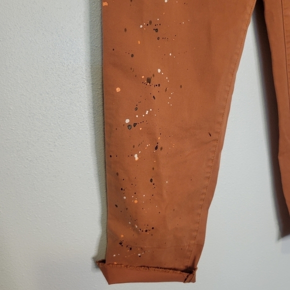 New gap size 4 straight high rise copper brown paint splattered khakis - Picture 7 of 7